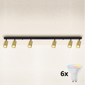 Brilagi - LED димируемо точково осветително тяло SELE GOLDEN 6xGU10/6,5W/230V черно/златно