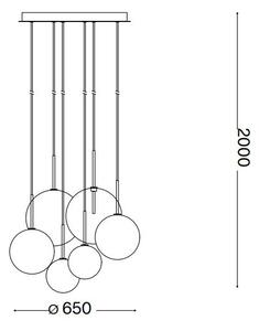 Ideal Lux - LED Пендел EQUINOXE 6xG4/2W/230V Ø 65 см хром/опушен
