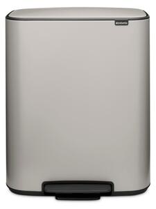 Кош за боклук Brabantia Bo Pedal 1010448, 60 л, Леко затваряне, Противоплъзгаща основа, Светлосив