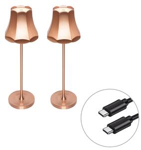 Комплект от 2 ретро настолни лампи мед акумулаторни IP44 - Granny
