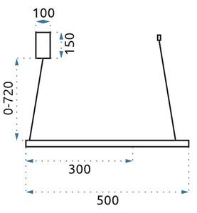 Висящ пендел Black Ring led + дистанционно управление APP692-30-50