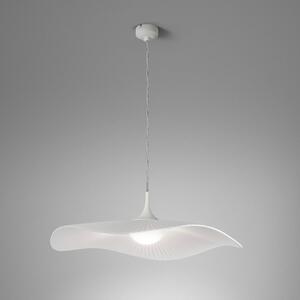 Bover LED висяща лампа Mediterránia, бяла, Ø 52 cm, плат