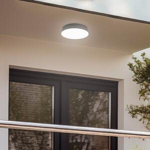 Lindby LED външно осветление за таван Lahja, антрацит, сензор, IP65, Черен, Пластмаса, Модерен