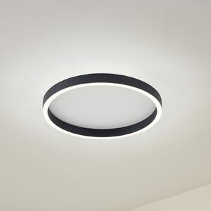 Lucande LED таванска лампа Rotundo, Ø 40 cm, черна, димируема, Затъмняване, Черен, Дневна/трапезария, Пластмаса, Модерен
