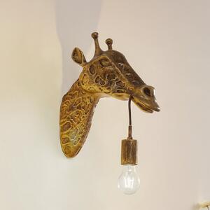 Lindby Стенен осветител Nirvathia, 35 cm, жираф, месингов цвят, Затъмняване, Злато / месинг, Дневна/трапезария, Метал, Дизайн