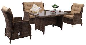 Malaga Apetito 4 кафяво Garden Point technorattan furniture