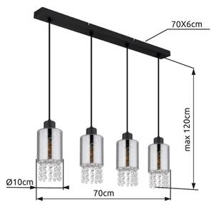 Globo 15799-4H - Пендел BACKEY 4xE27/40W/230V черен