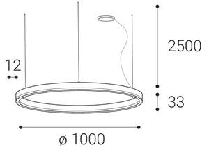 LED2 - LED Димируем пендел SATURN LED/80W/230V Ø 100 см бял