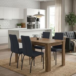 Трапезен комплект 5 части Darlen - Fina TopMebel в цвят орех - антрацит 125x72x74cm