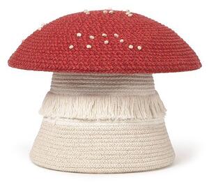 Текстилна детска кошница за играчки в червен и кремав цвят ø 38x33 cm Big Mushroom – Lorena Canals