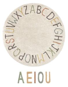 Кремаво памучно детско килимче за игра ø120 cm ABC Color and Letters – Lorena Canals