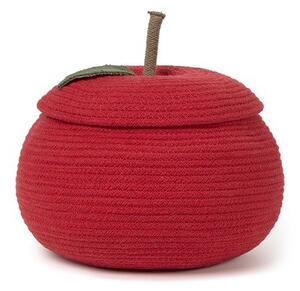 Червена текстилна детска кошница за играчки ø 28x20 cm Apple – Lorena Canals
