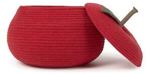 Червена текстилна детска кошница за играчки ø 28x20 cm Apple – Lorena Canals