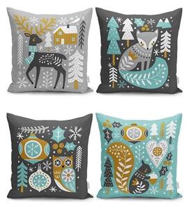 Калъфки за възглавници в комплект 4 бр. с коледни мотиви 43x43 cm Merry Christmas – Mila Home