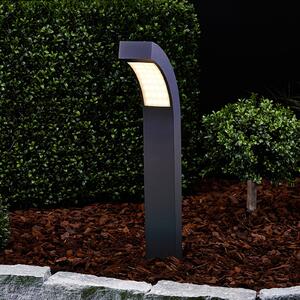 Lucande LED лампа за пиедестал Lennik, 60 cm, антрацит, метал, Черен, Метал, Модерен, Боларди / пътеки за открито