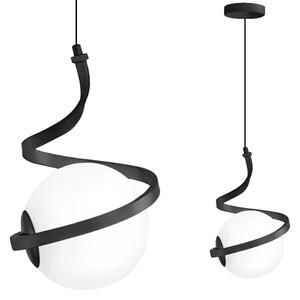 ВИСЯЩА ЛАМПА СЪС СПИРАЛА ОТ СТЪКЛЕНА СФЕРА APP1732-1CP BLACK