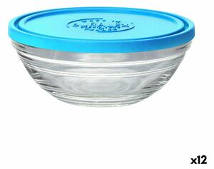 Кръгла Кутия за Обяд с Капак Duralex FreshBox Син 310 ml (12 броя)