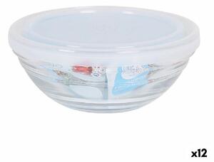 Кръгла Кутия за Обяд с Капак Duralex FreshBox Прозрачен Ø 14 cm (12 броя)