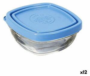 Квадратна Кутия за Обяд с Капак Duralex FreshBox Син 150 ml 9 x 9 x 4 cm (12 броя)