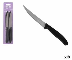 Комплект Ножове за Месо Quttin Черен Сребрист Неръждаема стомана 11 cm 4 Части (18 броя)