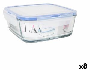 Херметическа Кутия за Обяд LAV Син Прозрачен 1,15 L (8 броя)