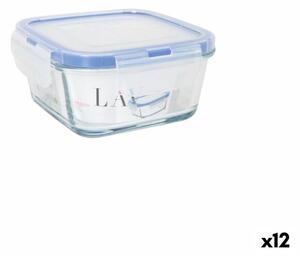 Херметическа Кутия за Обяд LAV Син Прозрачен 375 ml (12 броя)