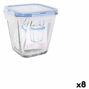 Херметическа Кутия за Обяд LAV Син Прозрачен 700 ml (8 броя)