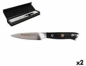 Нож Белачка Quttin Damaskus Черен Сребрист Неръждаема стомана 9 cm (2 броя)