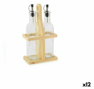 Комплект Подправки Quttin Кафяв Прозрачен Cтъкло Бамбук 250 ml 2 Части (12 броя)