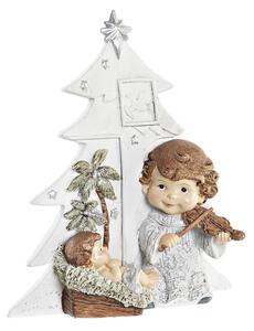 Рождествена Коледна Сцена DKD Home Decor Сребрист Кафяв Бял Смола (13,6 x 5,2 x 15,9 cm)