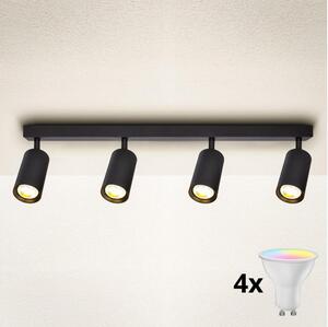 Brilagi - LED RGBW димируемо точково осветително тяло SELE 4xGU10/4,8W/230V черно