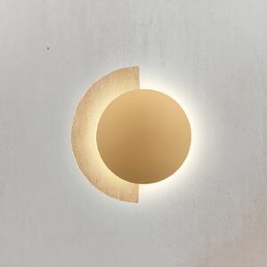 Viokef LED стенна лампа „Миранда“, златисто-бежова, височина 25 см, камък, Злато / месинг, Дневна/трапезария, Камък