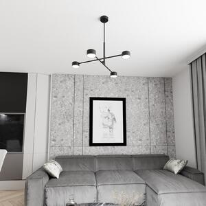EMIBIG LIGHTING Висяща лампа Natsu, дължина 64 cm, метал, 4-крилна., Затъмняване, Черен, Дневна/трапезария, Метал, Модерен