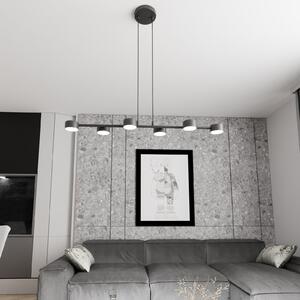 EMIBIG LIGHTING Таванни лъчи, Megara, дължина 80 cm, метал, 6-крил., Затъмняване, Черен, Дневна/трапезария, Метал, Модерен