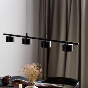 Nordlux LED висяща лампа „Clyde“, с четири лампи, черна, дължина 115 см, Затъмняване, Черен, Дневна/трапезария, Метал, Модерен