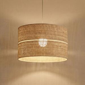 TK Lighting Висяща лампа Calma, 1-пламъчна, бежова, рафия, Ø 50 cm, E27, Затъмняване, Бежов, Дневна/трапезария, Други материали