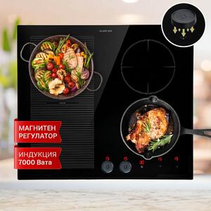 Klarstein Magnichef 4, вграден индукционен плот, 4 зони, 7000W, стъклокерамика
