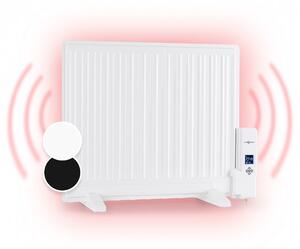 OneConcept Wallander, маслен радиатор, 600 W, термостат, маслено нагряване, ultra плосък дизайн, бял