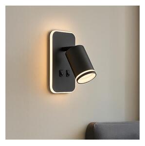 LED стенен спот PIPE 1xGU10/10W/230V + LED/6W черен