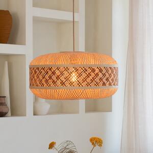 Good & Mojo GOOD MOJO Висяща лампа Langkawi, кафява Ø 50 cm, бамбук E27, Затъмняване, Дърво, Дневна/трапезария, Бамбук