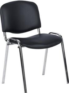 Посетителски стол Carmen 1135-1 LUX, до 110кг, еко кожа, хромирана база, черен