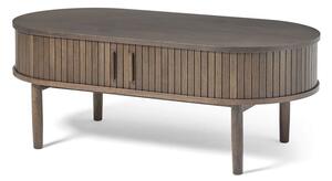Масичка за кафе от декор от дъб в тъмно естествен цвят 60x120 cm Meta – Unique Furniture