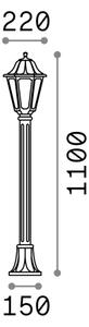 Ideal Lux - Външна подова лампа 1xE27/60W/230V черна IP44