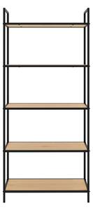 Стелаж от декор от дъб в черен и естествен цвят 70x156x35 cm Altino – Unique Furniture
