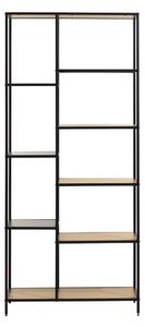 Библиотека от декор от дъб в черен и естествен цвят 80x180x35 cm Altino – Unique Furniture