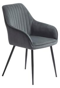 Сиви тапицирани трапезни столове в комплект с подлакътници 2 бр. Nolan Stripe – Unique Furniture