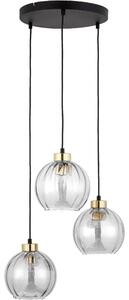 Полилей на кабел DEVI 3xE27/15W/230V черен/прозрачен