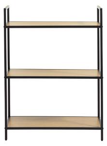 Стелаж от декор от дъб в черен и естествен цвят 70x89x35 cm Altino – Unique Furniture