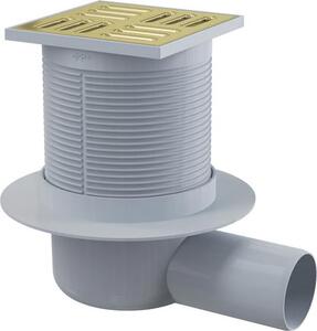 Точков сифон с решетка, 105x105, матирано злато