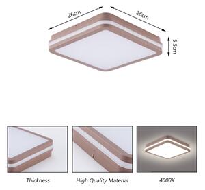 Brilagi -LED Външно таванно осветително тяло BENE LED/24W/230V 26x26 cm кафяво IP54